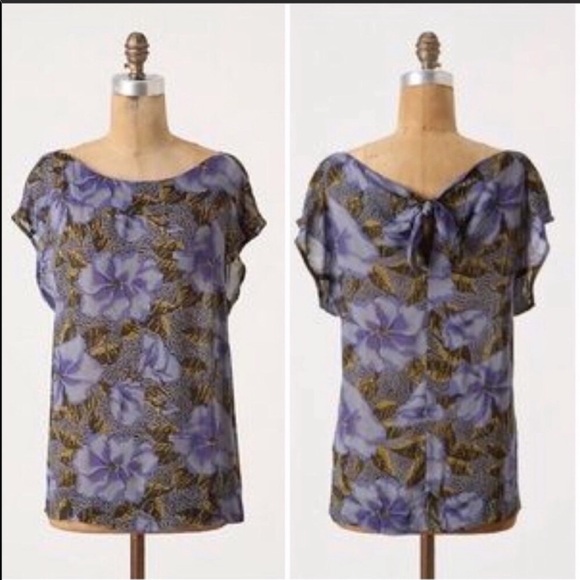 NEW ANTHROPOLOGIE Odille Alyogyn Floral Tee Blouse - Picture 4 of 8